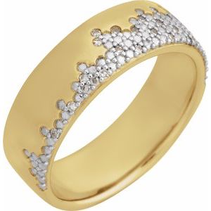14K Yellow Gold 1/10 CTW Natural Diamond Anniversary Band