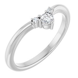 Platinum 1/8 CTW Lab-Grown Diamond Contour Band