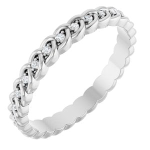 Platinum 1/10 CTW Lab-Grown Diamond Rope Eternity Band Size 9