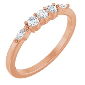 14K Rose Gold 1/5 CTW Lab-Grown Diamond Anniversary Band