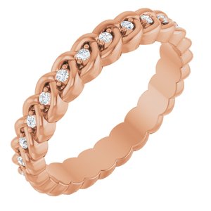 14K Rose Gold 1/10 CTW Natural Diamond Rope Eternity Band Size 4