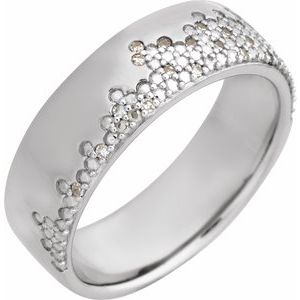 14K White Gold 1/10 CTW Natural Diamond Anniversary Band