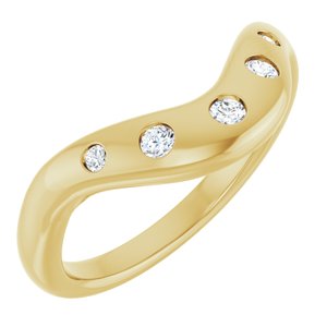 14K Yellow Gold 1/6 CTW Lab-Grown Diamond Contour Band