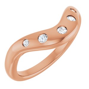 14K Rose Gold 1/6 CTW Natural Diamond Contour Band