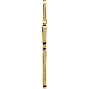14K Yellow Gold 36.75x29.25 mm Peace Sign Cross Pendant