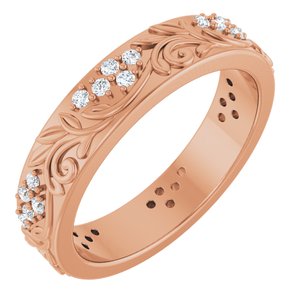 14K Rose Gold 1/2 CTW Lab-Grown Diamond Floral Band