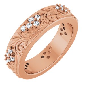 14K Rose Gold 1/2 CTW Lab-Grown Diamond Floral Band