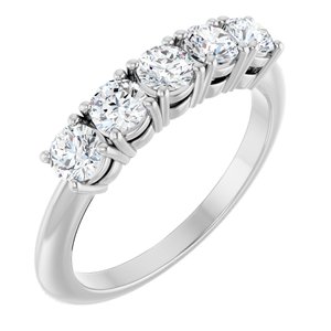 Platinum 3/4 CTW Natural Diamond Anniversary Band