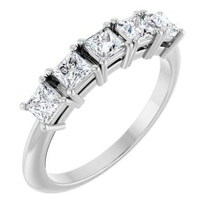 Platinum 3/4 CTW Natural Diamond Anniversary Band