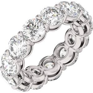 Platinum 8 CTW Natural Diamond Low Profile Eternity Band