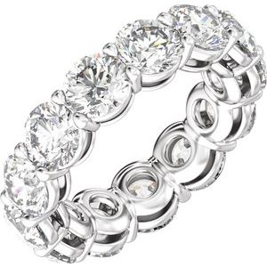 Platinum 8 CTW Natural Diamond Low Profile Eternity Band