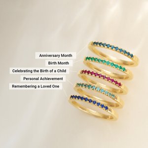 10K Yellow Gold Lab-Grown Ruby Stackable Ring