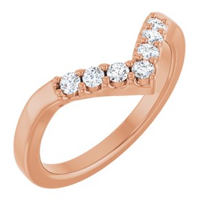 14K Rose Gold 1/6 CTW Lab-Grown Diamond Contour Band