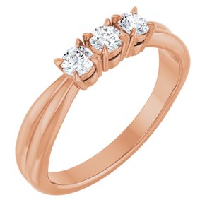 14K Rose Gold 1/4 CTW Natural Diamond Three-Stone Anniversary Band