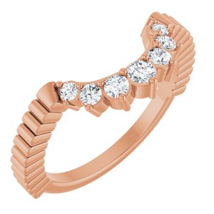 14K Rose Gold 1/4 CTW Natural Diamond Contour Band