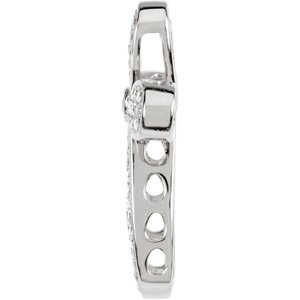 14K White Gold 5/8 CTW Natural Diamond Cross Pendant