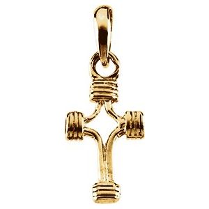 14K Yellow Gold 14.75x10 mm Cross Pendant