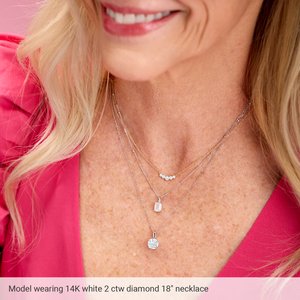 14K White Gold 1/4 CT Natural Diamond 18" Necklace