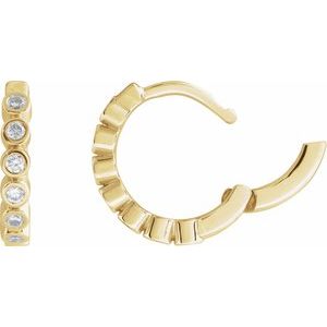 14K Yellow Gold 1/5 CTW Natural Diamond 12.24 mm Hinged Hoop Earrings