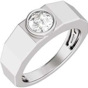 14K White Gold 1 CT Lab-Grown Diamond Tapered Band