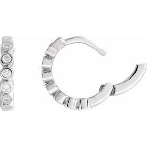 Platinum 1/5 CTW Natural Diamond 12.24 mm Hinged Hoop Earrings