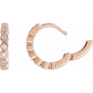 14K Rose Gold 1/4 CTW Lab-Grown Diamond Hinged Hoop Earrings