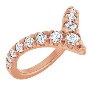 14K Rose Gold 5/8 CTW Lab-Grown Diamond Contour Band