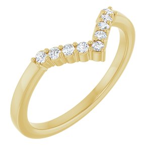 14K Yellow Gold 1/8 CTW Natural Diamond Contour Band