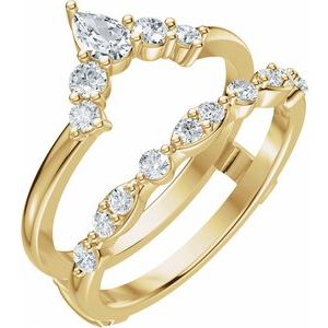 14K Yellow Gold 5/8 CTW Natural Diamond Ring Guard