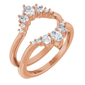14K Rose Gold 5/8 CTW Natural Diamond Ring Guard
