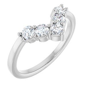 Platinum 1/2 CTW Natural Diamond Contour Band