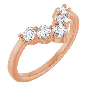 14K Rose Gold 1/2 CTW Natural Diamond Contour Band