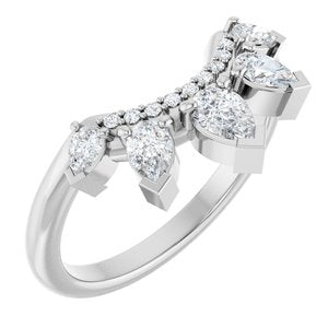 14K White Gold 1/2 CTW Natural Diamond Contour Band