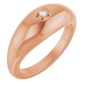 14K Rose Gold .03 CT Natural Diamond Solitaire Band