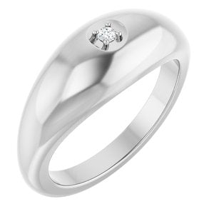 Platinum .03 CT Lab-Grown Diamond Solitaire Band