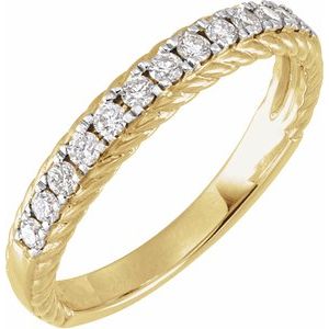 14K Yellow Gold 1/3 CTW Lab-Grown Diamond Anniversary Band