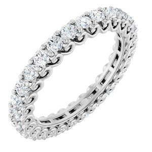 14K White Gold 1 CTW Natural Diamond Eternity Band