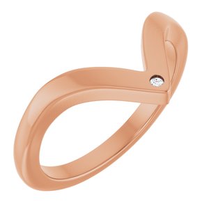 14K Rose Gold .0075 CT Natural Diamond Contour Band