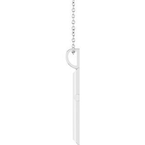 14K White Gold Knife-Edge Cross 16-18" Necklace