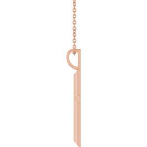 14K Rose Gold Knife-Edge Cross 16-18" Necklace