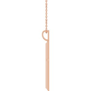 14K Rose Gold Knife-Edge Cross 16-18" Necklace