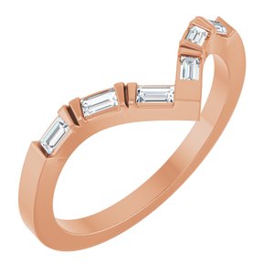 14K Rose Gold 1/6 CTW Natural Diamond Contour Band