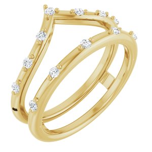 14K Yellow Gold 1/5 CTW Natural Diamond Ring Guard