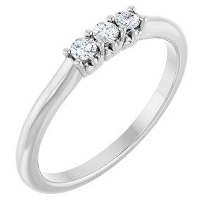 Platinum .08 CTW Natural Diamond Three-Stone Anniversary Band