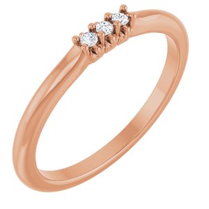 14K Rose Gold 1/5 CTW Lab-Grown Diamond Three-Stone Anniversary Band