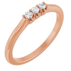 14K Rose Gold .08 CTW Natural Diamond Three-Stone Anniversary Band