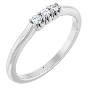 Platinum .08 CTW Lab-Grown Diamond Three-Stone Anniversary Band