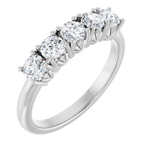 14K White Gold 3/4 CTW Natural Diamond Anniversary Band