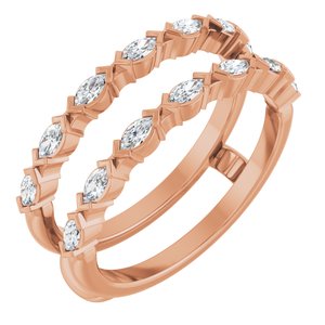 14K Rose Gold 3/8 CTW Lab-Grown Diamond Ring Guard