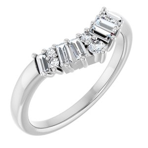 14K White Gold 1/3 CTW Natural Diamond Contour Band